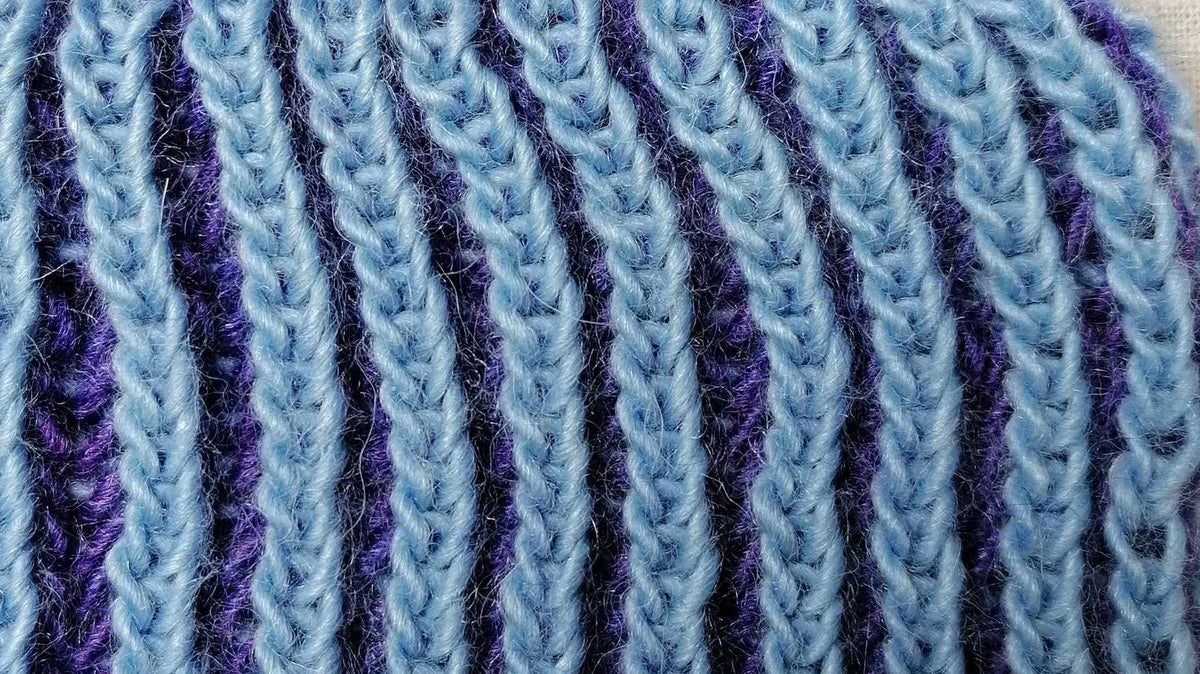 Zweifarbiges Vollpatent in Hellblau und Lila