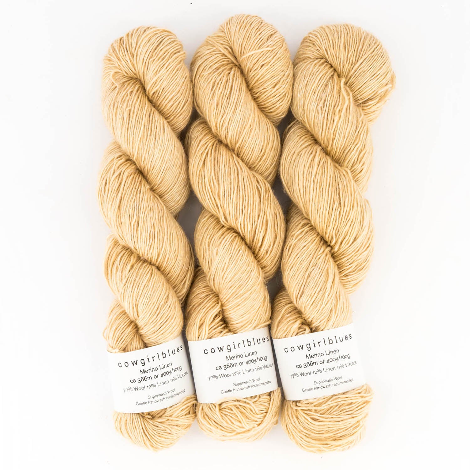 Cowgirlblues Merino Linen Solid, Farbe 56 Champagne: 77 % Wolle, 12 % Leinen, 11 % Viskose