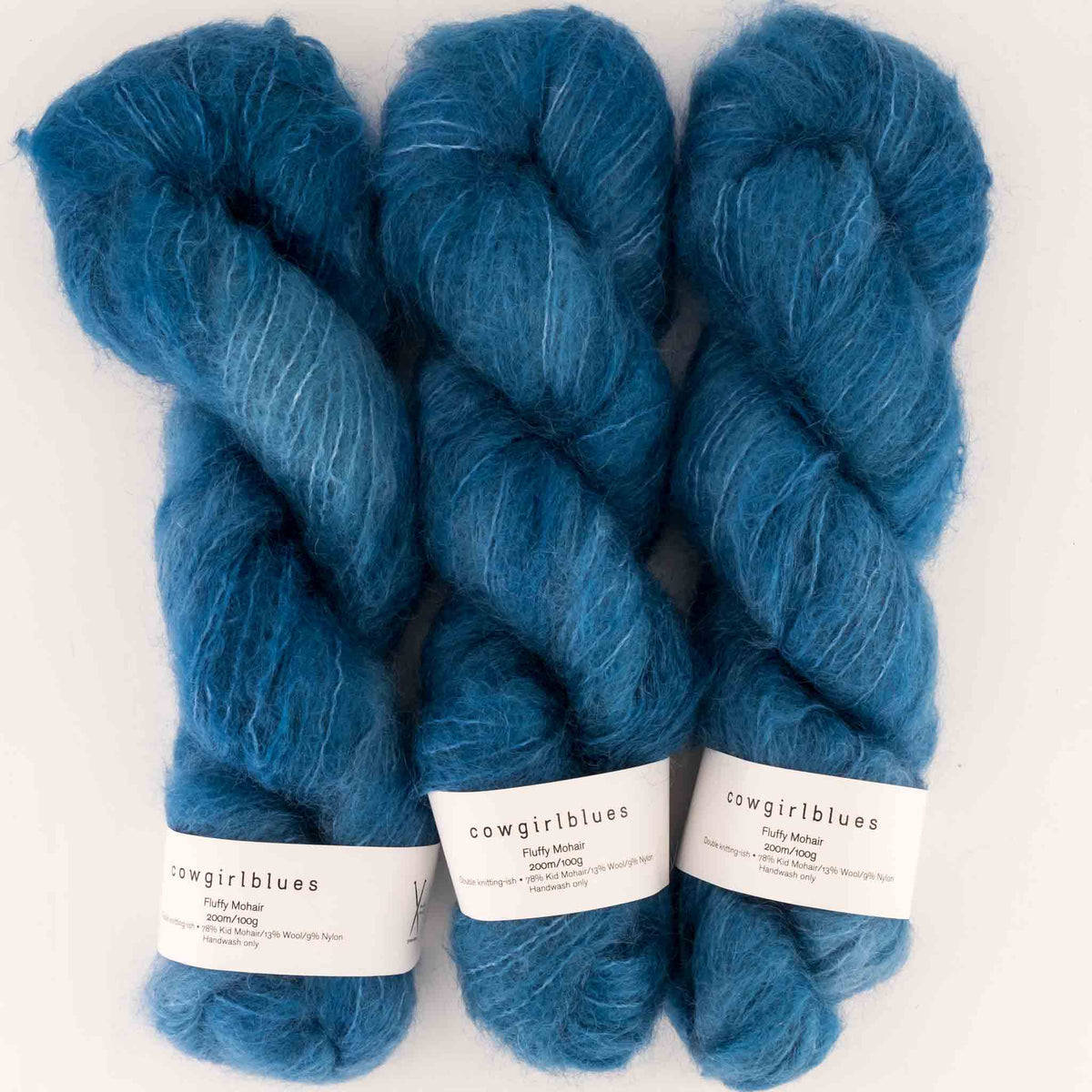Cowgirlblues Fluffy Mohair Solids, Farbe 17 Guinea Fowl: 78 % Mohair, 13 % Wolle, 9 % Nylon