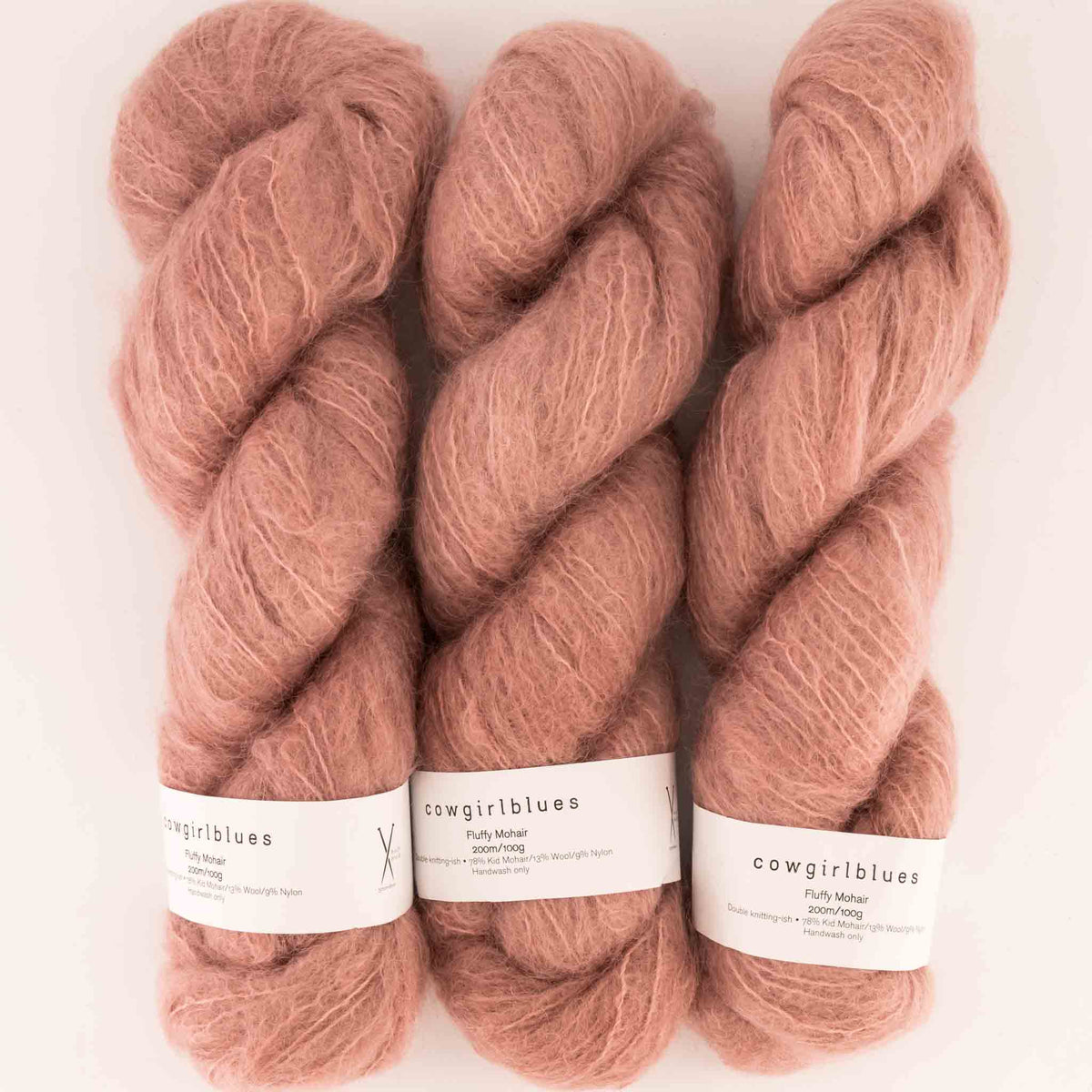 Cowgirlblues Fluffy Mohair Solids, Farbe 25 Faded Rose: 78 % Mohair, 13 % Wolle, 9 % Nylon