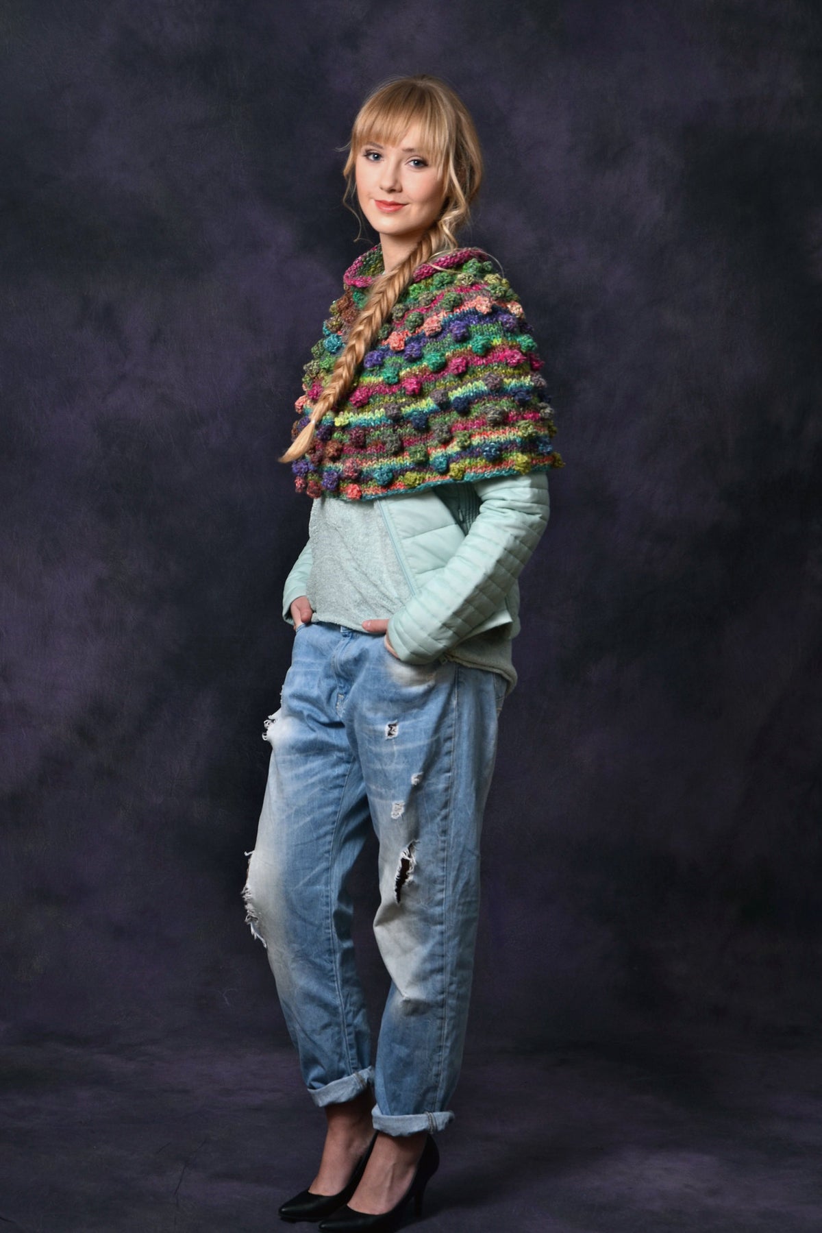 Poncho Ginger, Strickmodell in einer weiteren Ansicht