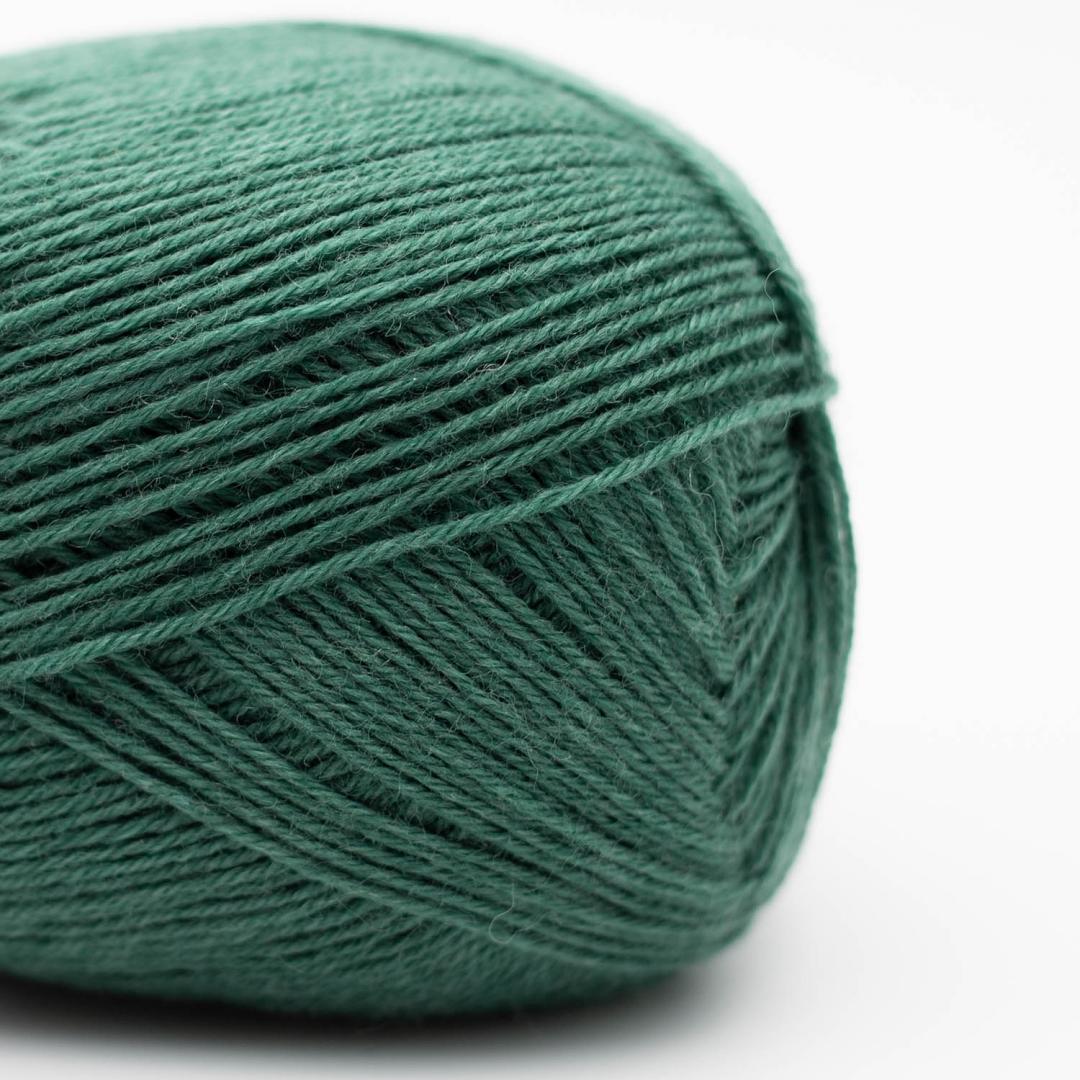Kremke Edelweiss Classic 4fach 100g non-superwash, Farbe 417 Warmes Grün: 75 % Wolle, 25 % Polyester