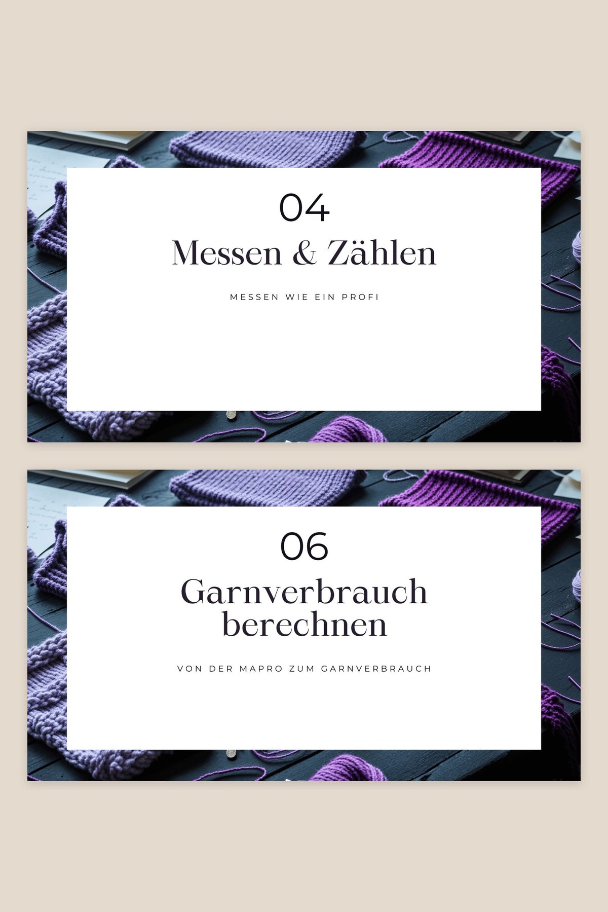 Designstart Maschenprobe, Onlinekurs: Kapitel Messen und Zählen sowie Garnverbrauch berechnen