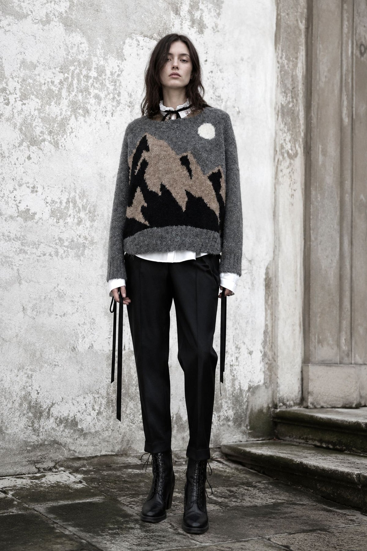 Pullover Skadi, Strickanleitung, klassisch von unten gestrickt, mit Colorwork, Garn: Kremke Alpaka Bouclé