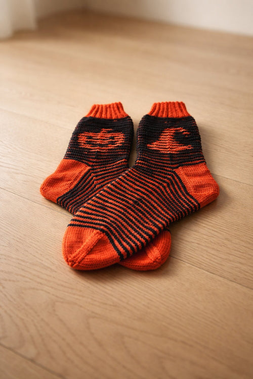 Socken Pumpkin & Witch - Halloween - Kürbis & Hexenhut