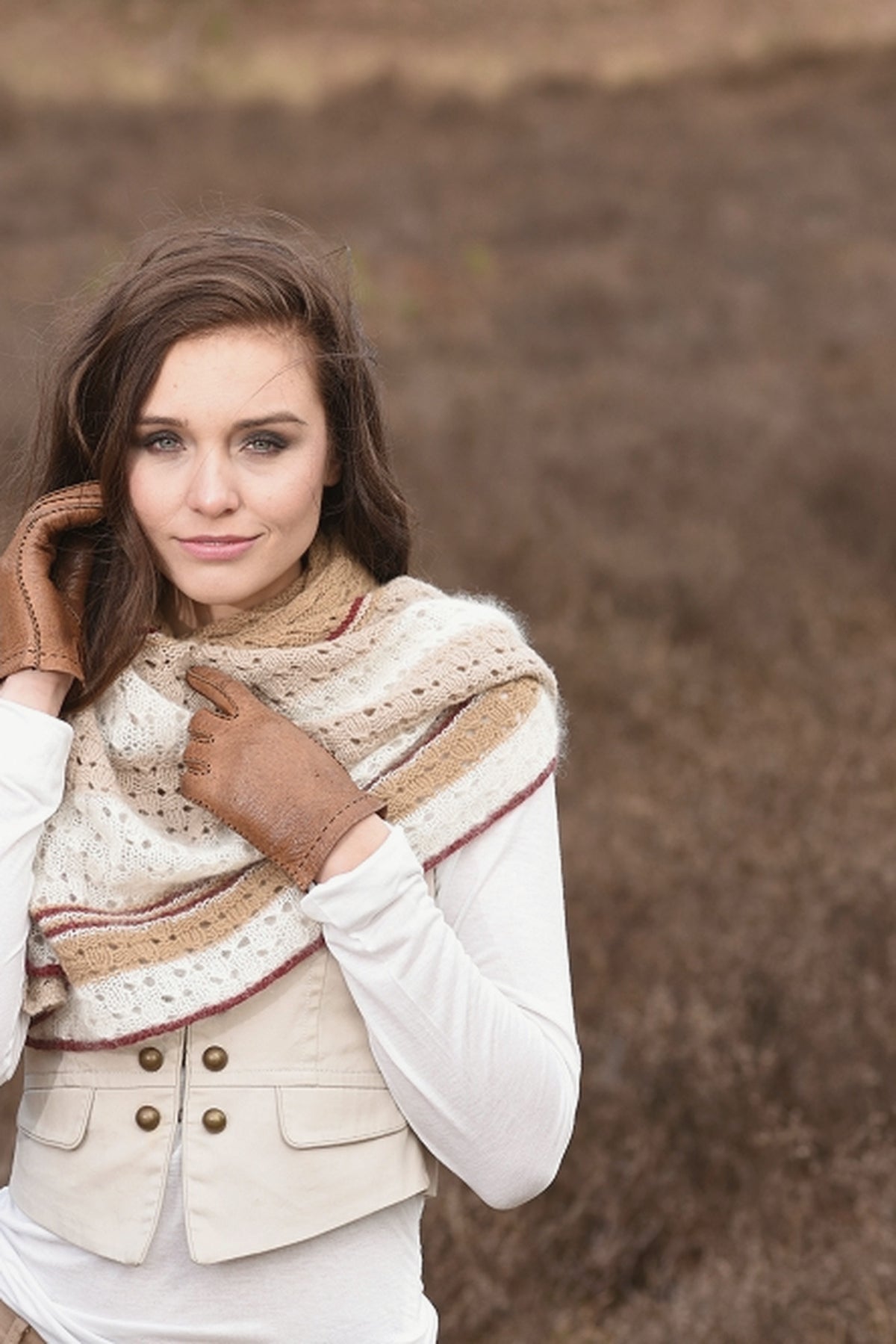 Tuch Herbstträume, Strickmodell in einer weiteren Ansicht