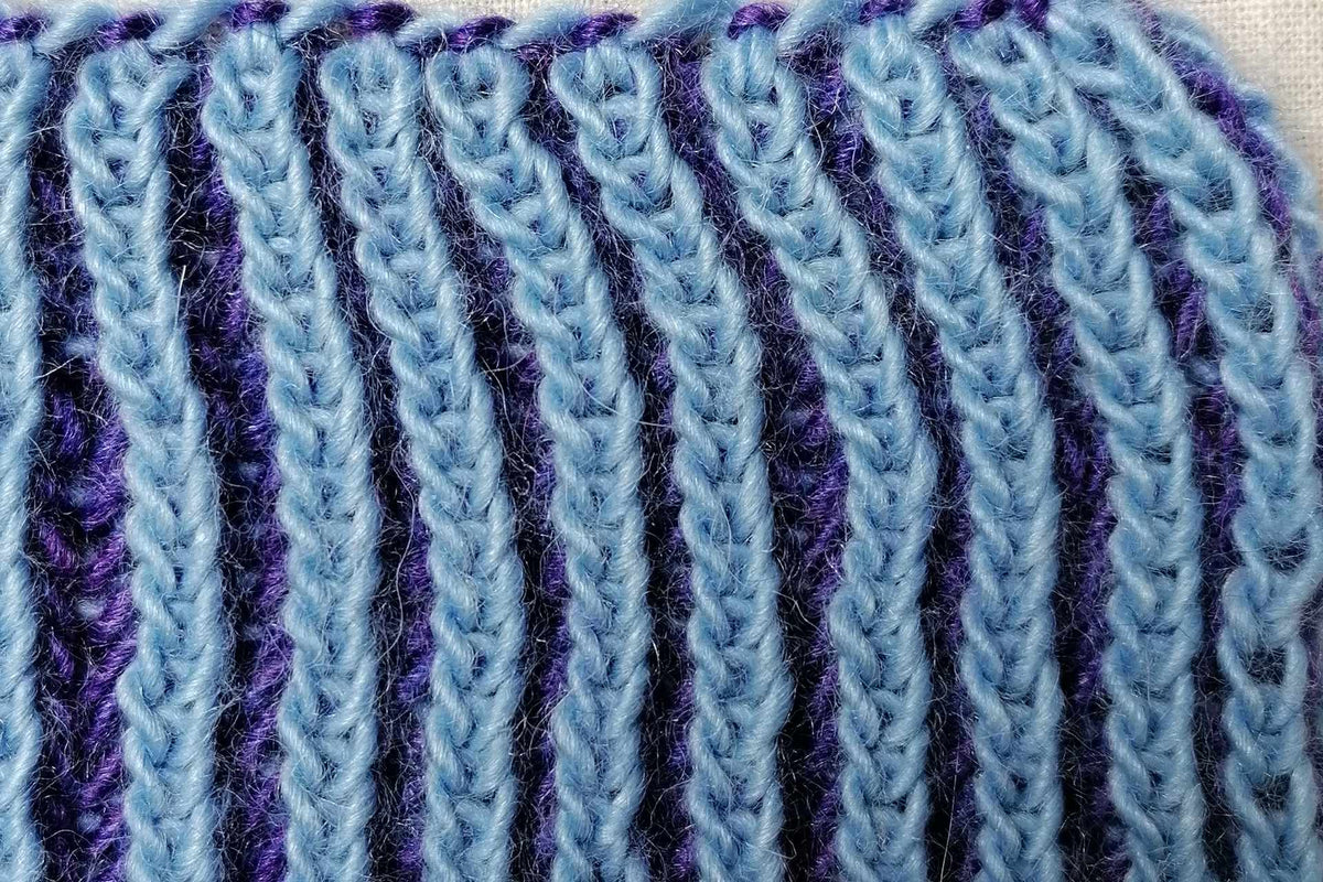 Zweifarbiges Vollpatent in Hellblau und Lila