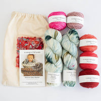 Kit Beehive Blanket von Cowgirlblues in der Farbstellung Red and Pink mit Anleitung und Projektbeutel