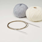 AddiClassic Rundstricknadel mit Messingspitze und Goldseil, Detail