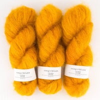Cowgirlblues Fluffy Mohair Solids, Farbe 57 Saffron: 78 % Mohair, 13 % Wolle, 9 % Nylon
