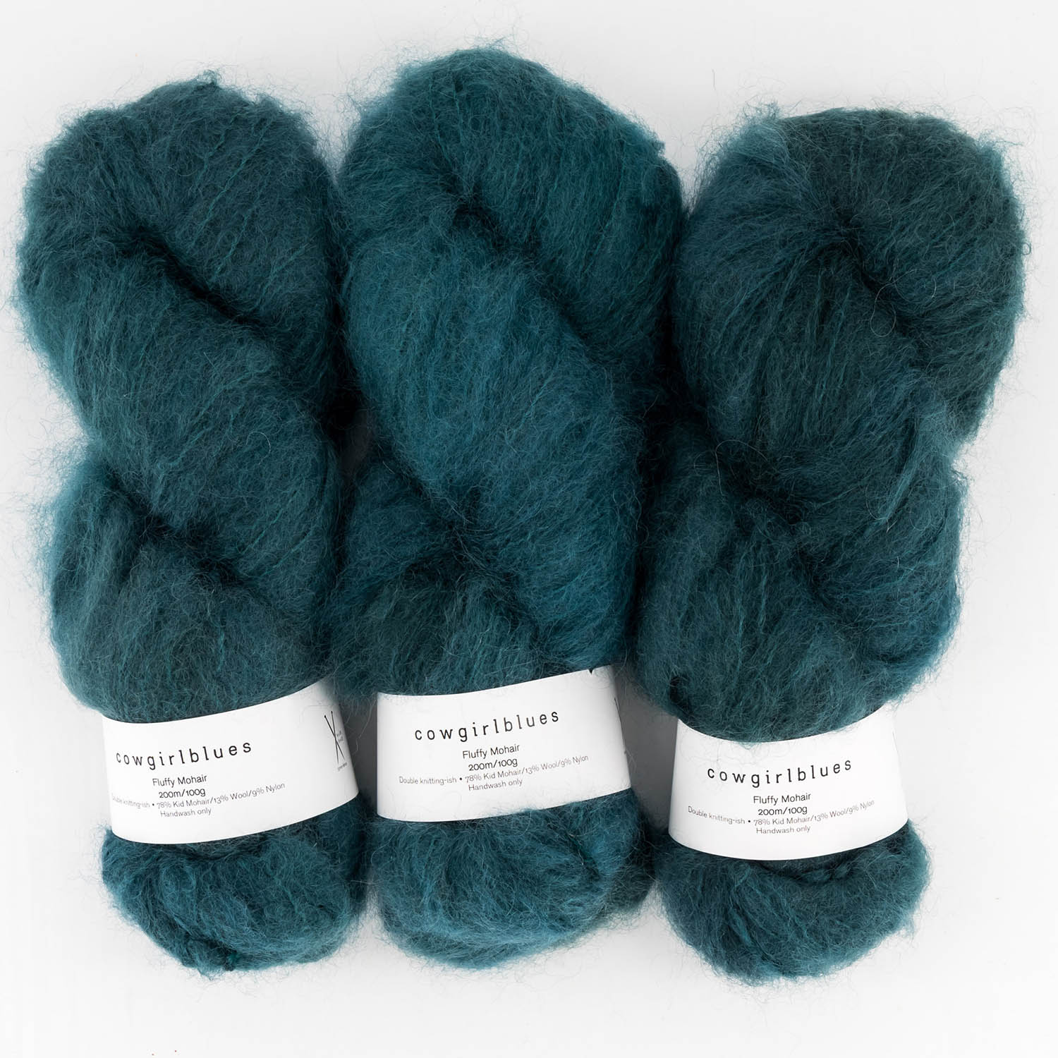 Cowgirlblues Fluffy Mohair Solids, Farbe 59 High Tide: 78 % Mohair, 13 % Wolle, 9 % Nylon