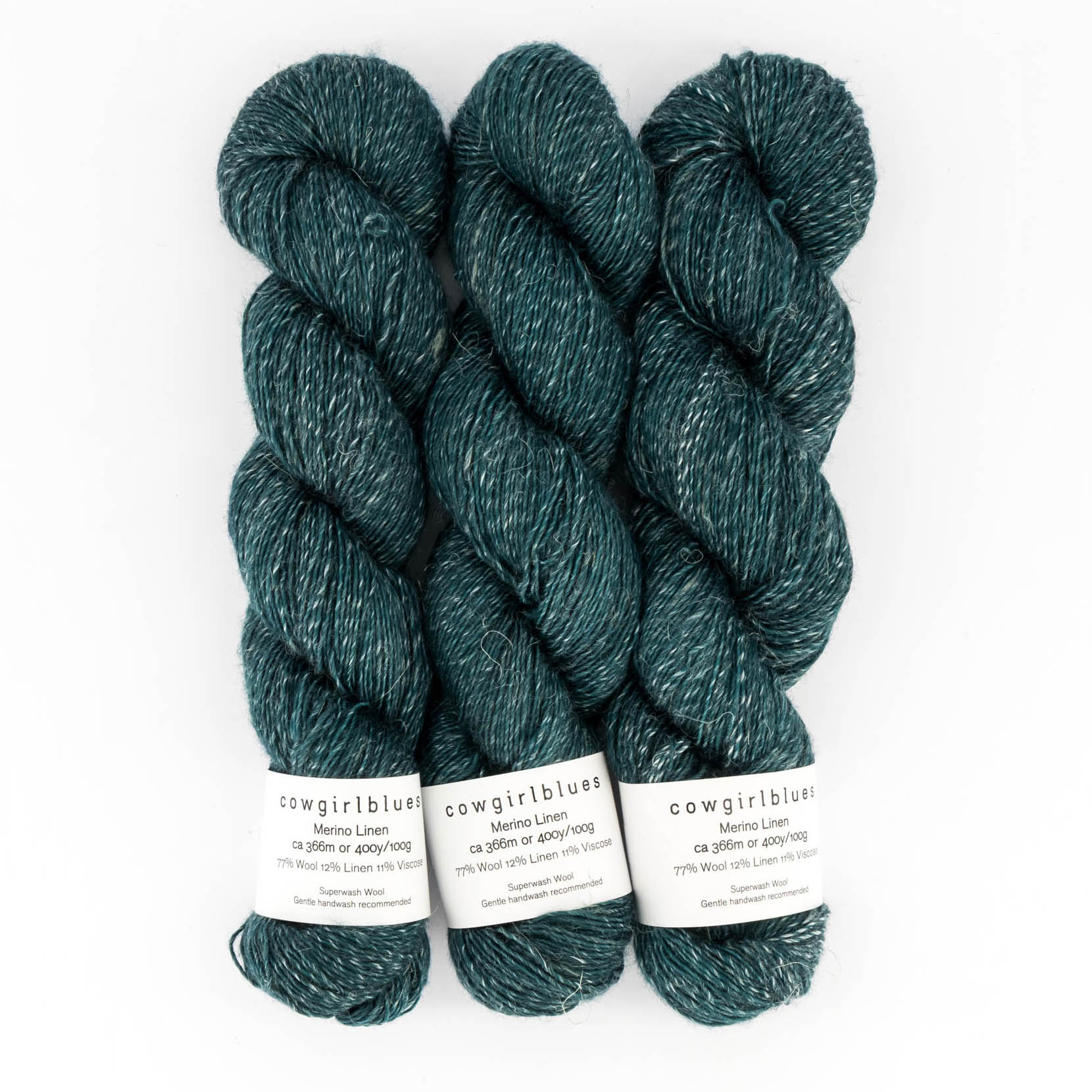 Cowgirlblues Merino Linen Solid, Farbe 59 High Tide: 77 % Wolle, 12 % Leinen, 11 % Viskose