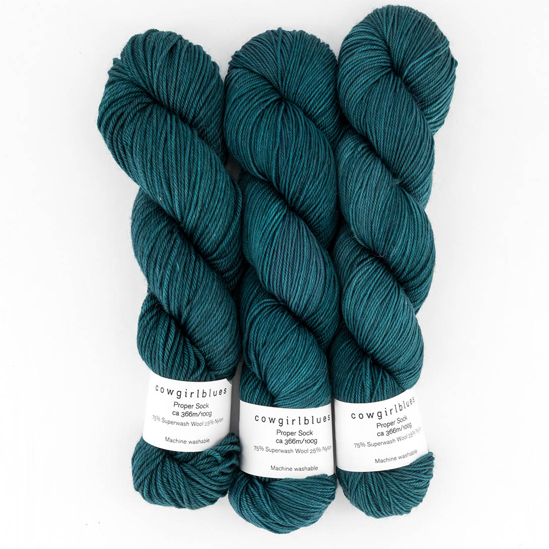 Cowgirlblues Proper Sock Solids 100g, Farbe 59 High Tide: 75 % Schurwolle, 25 % Nylon