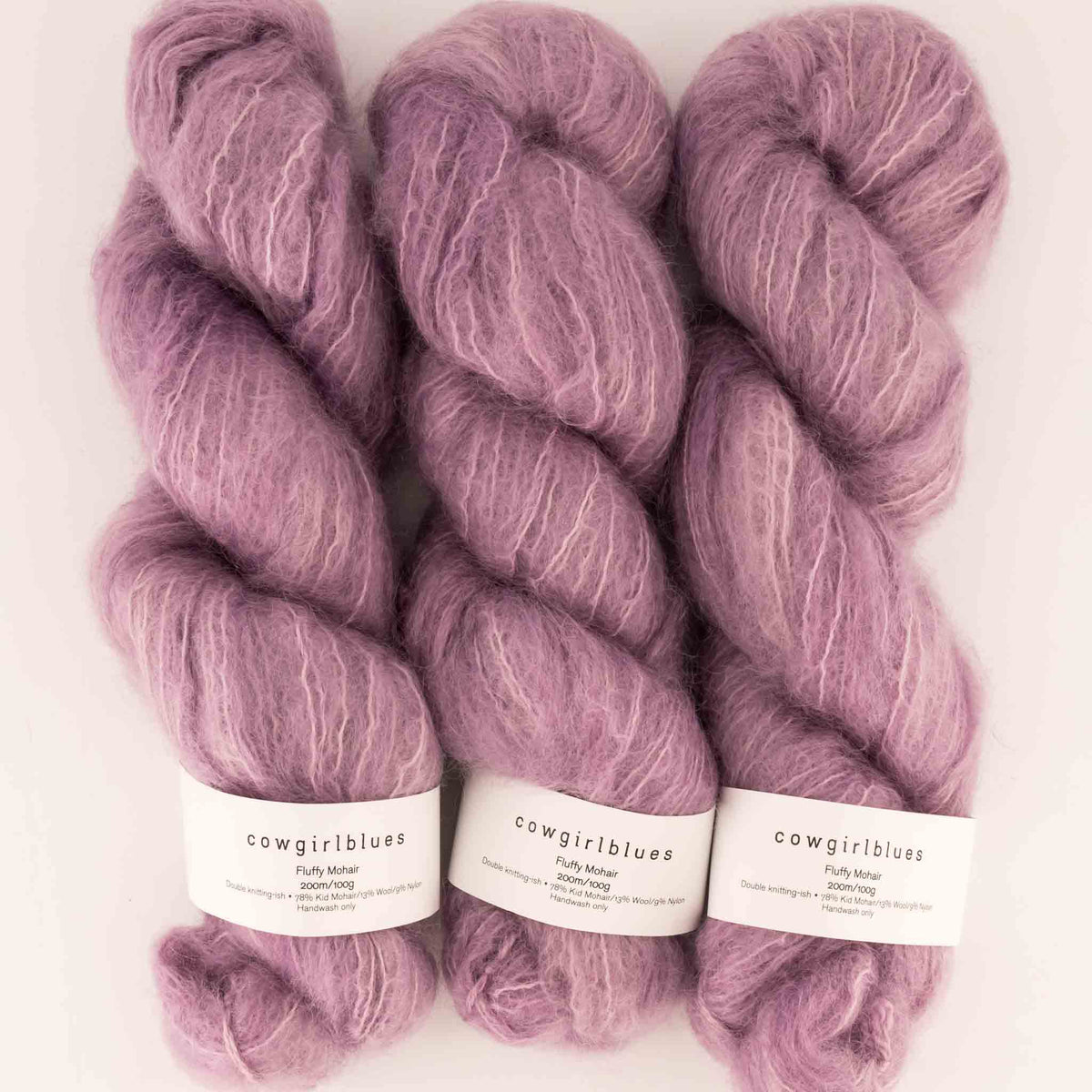 Cowgirlblues Fluffy Mohair Solids, Farbe 33 Orchid Blush: 78 % Mohair, 13 % Wolle, 9 % Nylon