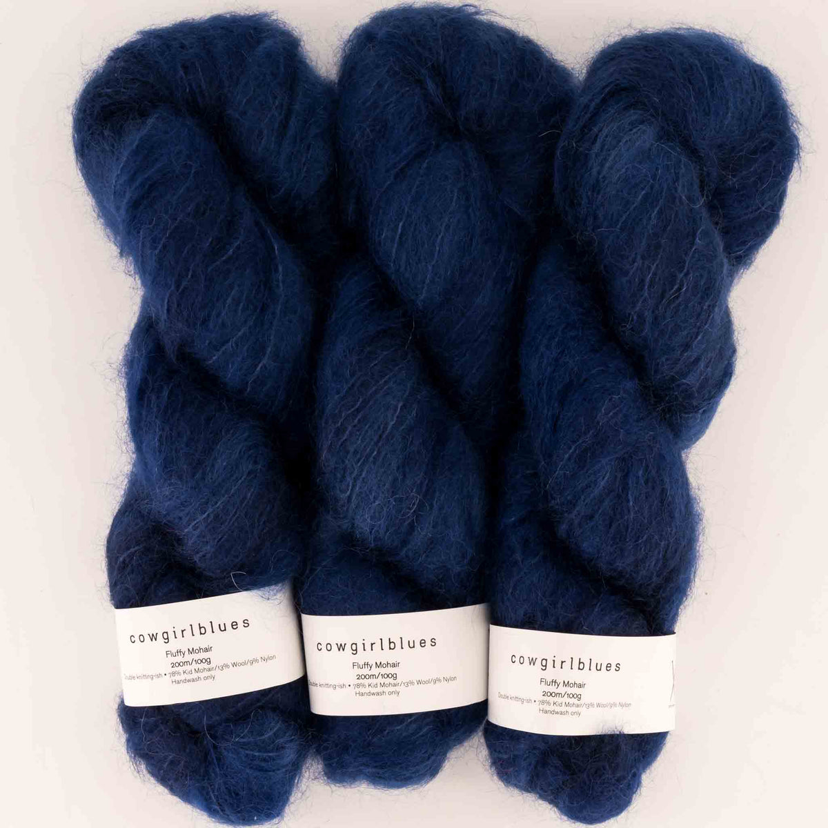 Cowgirlblues Fluffy Mohair Solids, Farbe 36 Indigo: 78 % Mohair, 13 % Wolle, 9 % Nylon