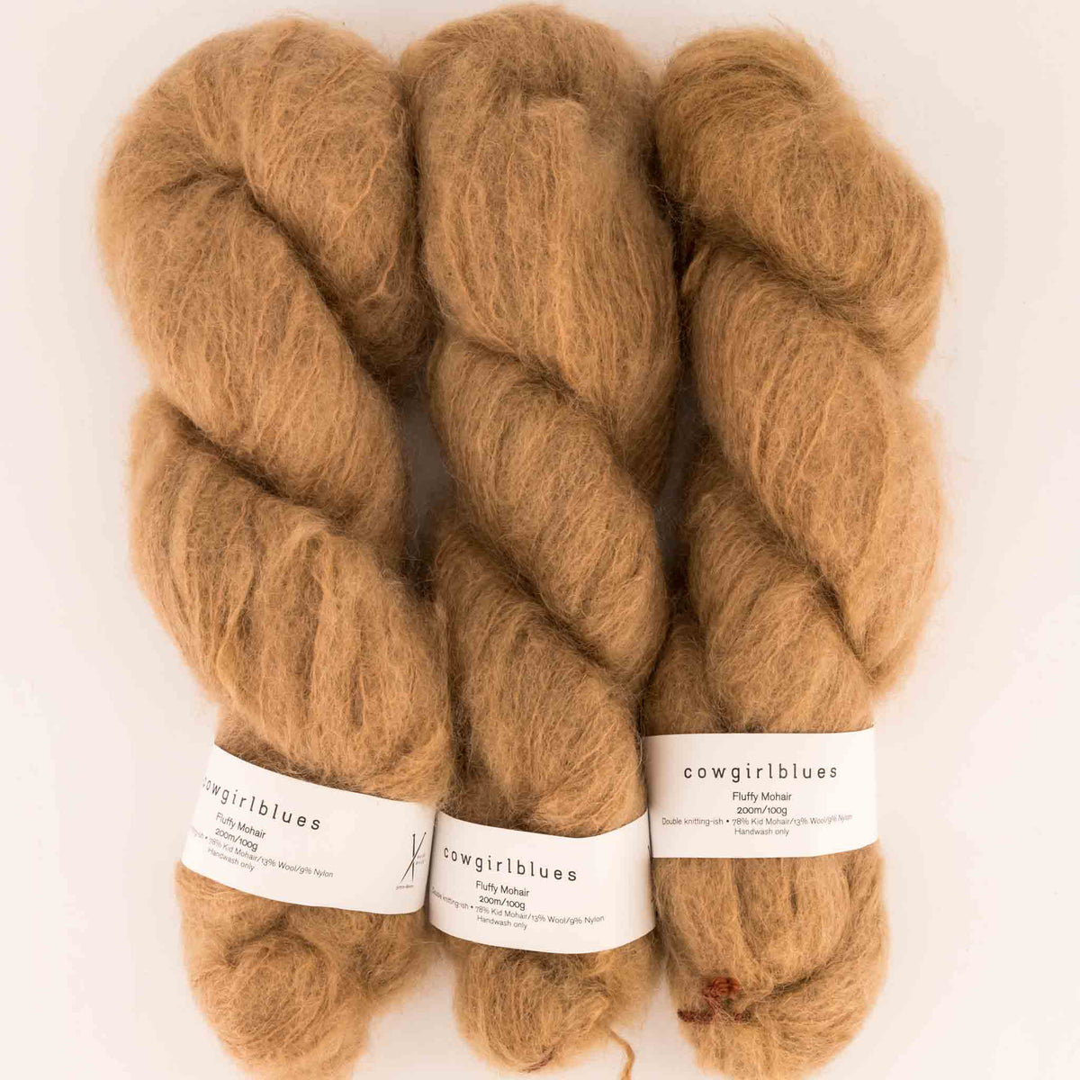 Cowgirlblues Fluffy Mohair Solids, Farbe 39 Camel: 78 % Mohair, 13 % Wolle, 9 % Nylon