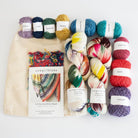 Kit I've Got Sunshine Shawl von Cowgirlblues mit Merino Twist in elf Farben, Anleitung und Projektbeutel