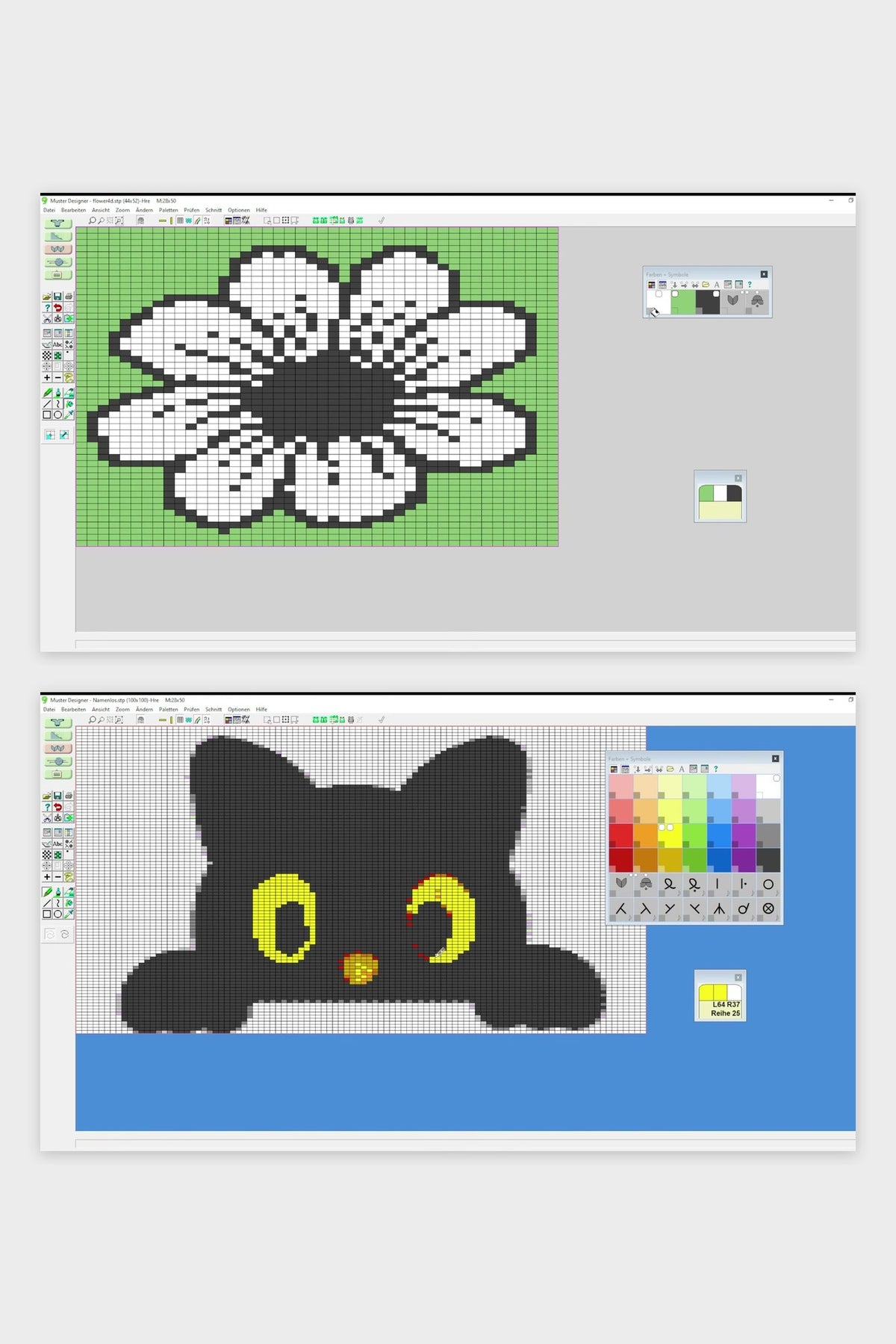 DesignaKnit 9, Programmansichten: Motive im Musterdesigner
