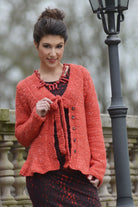 Jacke Malia, Strickanleitung, Godet-Jacke im Perlmuster, Garn: Mirasol Hasa