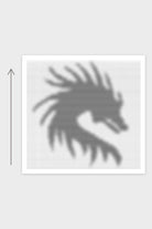 Kissen Iron Wrath - Drache: Strickschrift als grobe Vorschau, gestrickt von unten nach oben