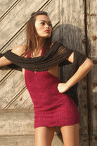 Kleid Philina, Strickanleitung, in Runden gestrickt, Rippen-Zopfmuster, Garn: Bremont Carmen