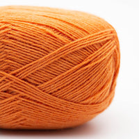 Kremke Edelweiss Classic 4fach 100g non-superwash, Farbe 408 Warmes Orange: 75 % Wolle, 25 % Polyester