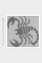 Motivanleitung · Scorpio - Sternzeichen Skorpion: Strickschrift als grobe Vorschau, gestrickt von unten nach oben