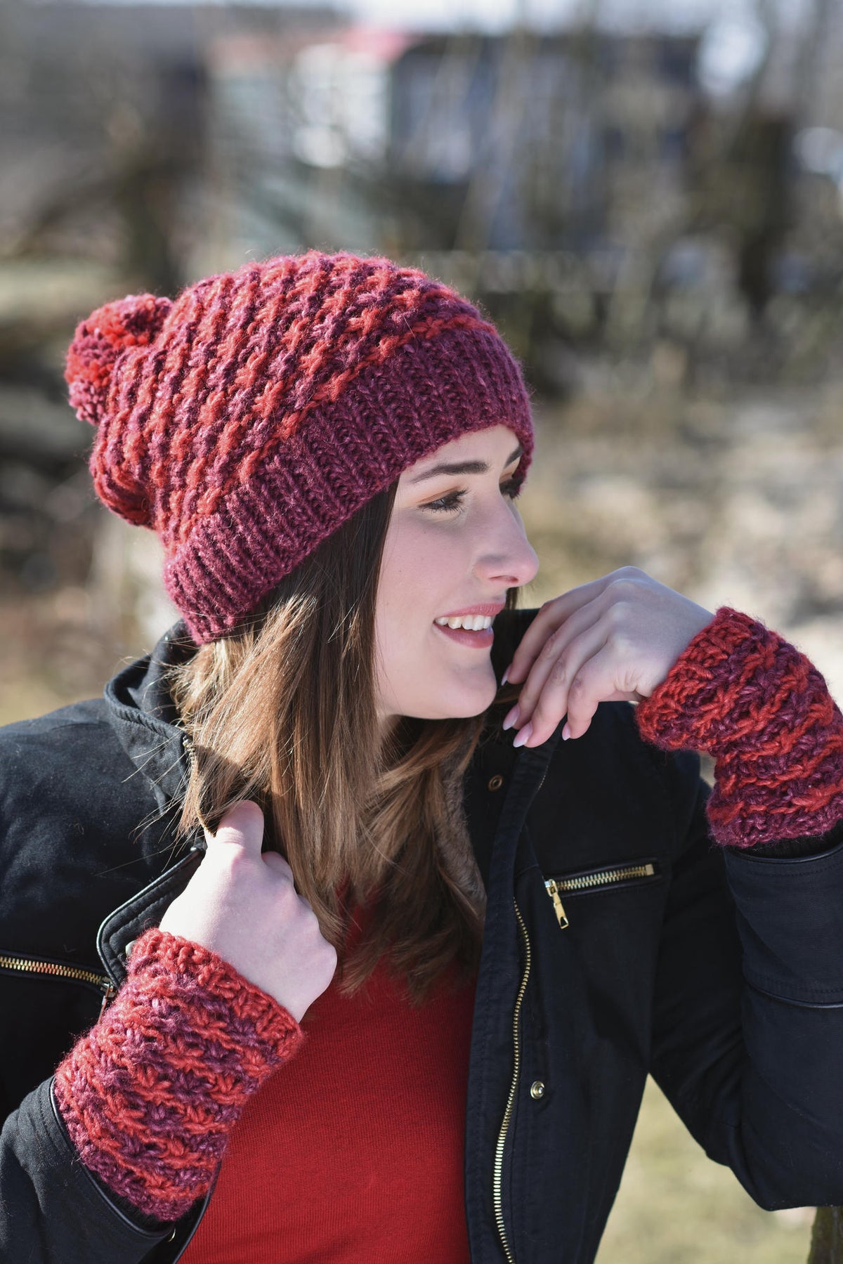 Mützen Set Hedvig, Strickmodell in einer weiteren Ansicht