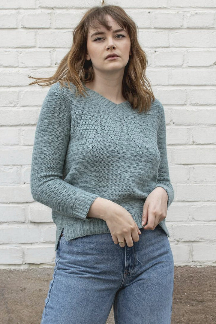 Pullover Foggy Dew, Häkelmodell in einer weiteren Ansicht