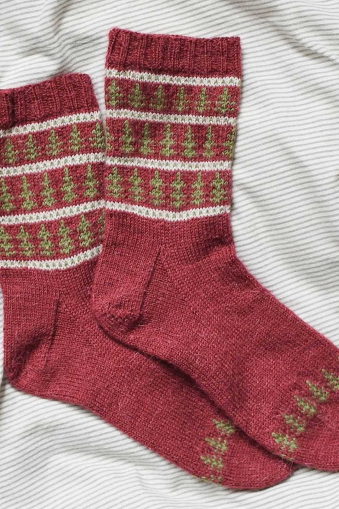 Socken Tannenparade, Strickmodell in einer weiteren Ansicht