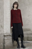 Strickset Jacke Lilith: Strickanleitung und Wolle Kremke The Merry Merino 220 mit Silky Kid, Rundpasse von oben, kraus rechts gestreift