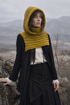 Strickset Kapuzen-Kragen Marked: Strickanleitung und Wolle BC Garn Hamelton Tweed 1, Loop mit abknöpfbarer Kapuze