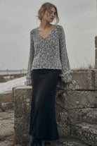 Strickset Pullover Frozen: Strickanleitung und Wolle Kremke Alpaka Bouclé mit BC Garn Brisa, zweifädig gestrickter RVO