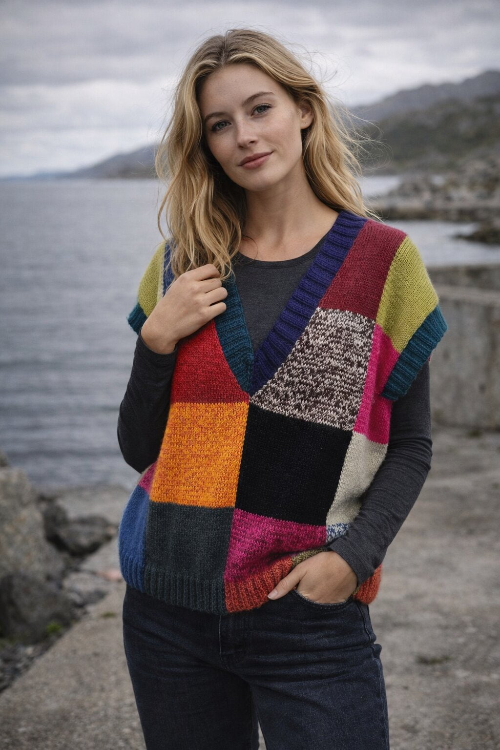 Strickset Pullunder Tuscan Tapestry: Strickanleitung und Wolle Edelweiss Alpaka 4-fach von Kremke