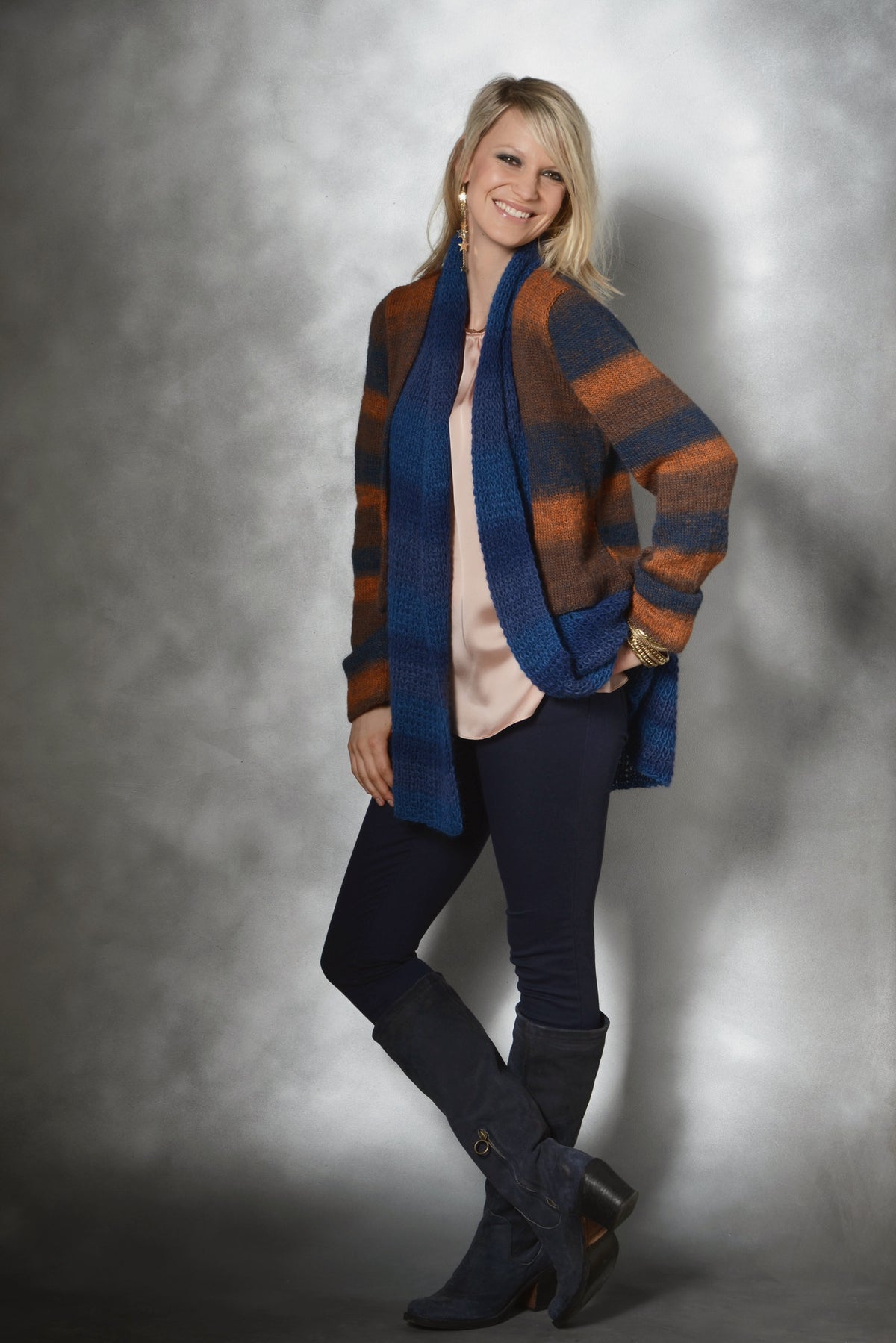 Jacke Rahel, lange Doppeljacke aus zwei Garnstärken, aus Mirasol Paqu Pura